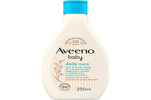 Aveeno Baby Daily Care - Bagnetto Corpo e Capelli Pelli Sensibili | 250ml | Sin Alergias | Ideal para Niños | Para el Ba