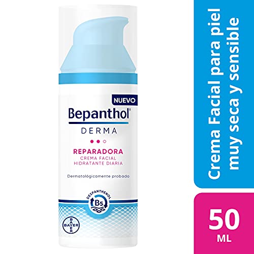 Bepanthol Derma Reparadora Crema Facial Hidratante De Día, Piel Muy Seca, Piel Sensible, 50 Mililitros